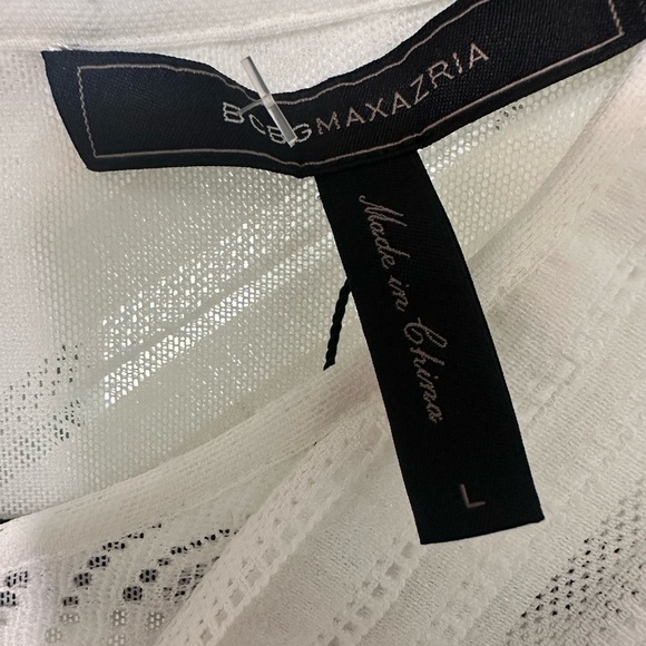 BCBGMAXAZRIA NWT White Lace Tiered Ruffle Midi Dress – Flare Hem, Size L - Picture 11 of 12